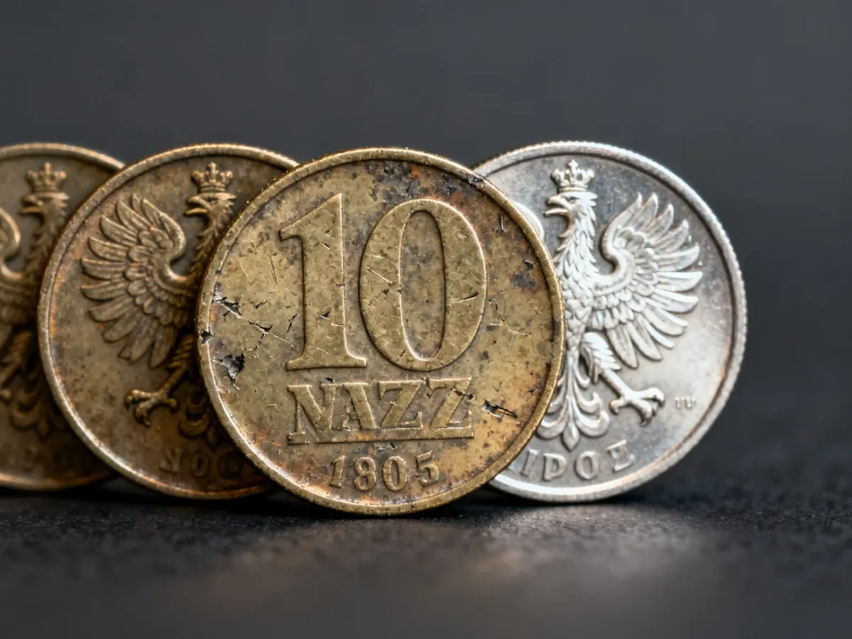 Porównanie zużytej i menniczej monety kolekcjonerskiej