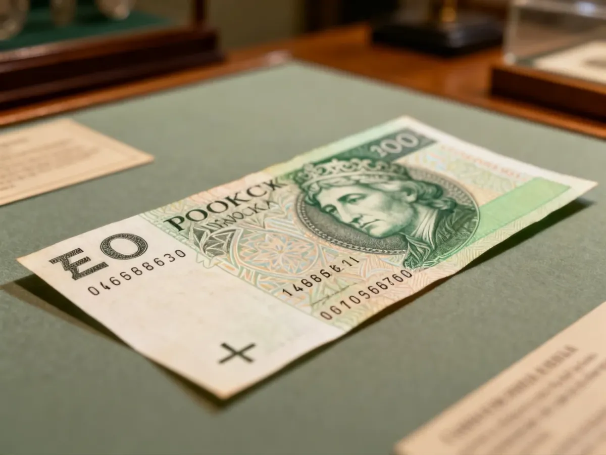 Zbliżenie polskiego banknotu z widoczną serią i numerem seryjnym
